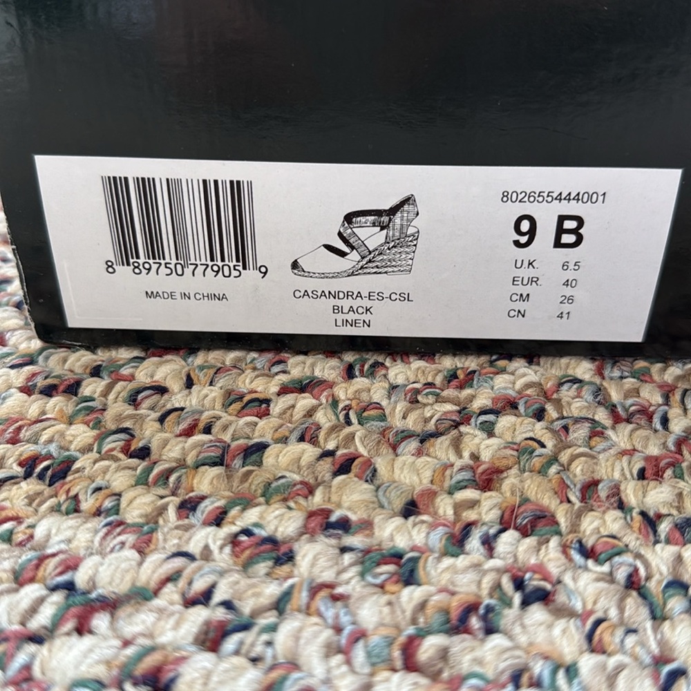 Woman’s Ralph Lauren Casandra Eucalyptus Linen Espadrille Size 9B - Black - Picture 3 of 8